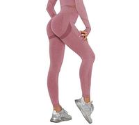 DUROFIT Femme Legging Sport Taille Haute Push Up Sexy Leggings Anti Cellulite de Compression Pantalon de Yoga Fitness Gymnastique Fille Vin Rouge M