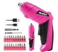 DuroFort Tournevis 3,7 V Cordless Electric Screwdriver Set, 3Nm Rechargeable Screwdriver Kit 25Pcs, Type C Cable Dual Position Handle, 1300mAh Battery Indicator, Flexible Shaft, LED Light