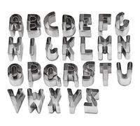 Duronge Lot de 26 emporte-pièces en acier inoxydable en forme de lettre - Petit tampon à biscuits - Fournitures de cuisson pour fondant, gâteau, pâte à toast, pâte à pain - Cuisine pour enfants