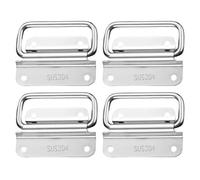 Duronge Lot de 4 Poignées Pliantes en Acier Inoxydable 75 mm - Poignée de Transport Universelle pour Boîtes à Outils - Argenté