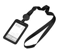 Duronge Porte-carte durable, porte-carte avec bande cervicale, Porte-Carte, Porte-Badge Noir, Porte-Carte d'Identification avec Bande Cervicale Pochette, Amovible, pour Entreprise Bureau École