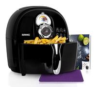 Duronic AF1 BK Friteuse à air chaud sans huile 1500W Robot multicuiseur pour frire cuire rôtir griller sainement et sans matières grasses Livre de recettes gratuit