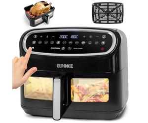 Duronic AF14 BK Friteuse à Air avec 1 grand tiroir de 10L inclus Airfryer avec 10 Programmes de Cuisson Préréglés Sans huile Gâteaux Poulet Rôtir Frites Déshydrater Réchauffer