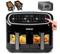 Duronic AF24 Friteuse à air de 2400 W | Deux tiroirs de cuisson de 5 litres chacun | Fonctions Sync Cook et Sync Finish | 10 modes