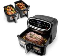 Duronic AF34 BK Set Friteuse à Air avec 1 grand tiroir de 10L et 2 petits tiroirs de 5L inclus | 10 Programmes de Cuisson Préréglés | Sans huile | Fonctions Sync Cook Sync Finish