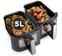 Duronic AFD2 BK 10L 2x Paniers de cuisson de 5 Litres pour Friteuse à air Tiroir de Cuisson pour Airfryer Compatible uniquement avec modèles AF14 AF24 AF34 de Duronic