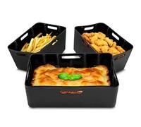 Duronic AFL3 3 Moules en silicone pour air fryer Moule antiadhésif | Plats réutilisables et lavables en silicone pour friteuse à air Compatible avec les air fryers Duronic AF14 AF24 AF34