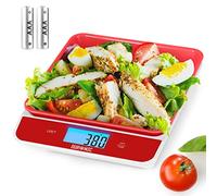 Duronic Balance de cuisine numérique KS100 RD - Balance de cuisine électronique avec bol - Balance de cuisson rouge pour la cuisson, le courrier - Mesure des aliments pour animaux domestiques