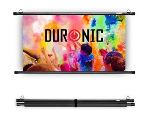 Duronic BPS40 16/9 Ecran de Projection TV et Home Cinema de 40 Pouces 102 cm 89 x 50 cm Fixation par Crochets Barres lestées Toile pour vidéoprojecteur Gain +1 idéal pour 3D 8K 4K 1080P