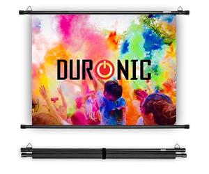 Duronic BPS40 4/3 Ecran de Projection TV et Home Cinema de 40 Pouces 102 cm 81 x 61 cm Fixation par Crochets Barres lestées Toile pour vidéoprojecteur Gain +1 idéal pour 3D 8K 4K 1080P