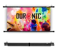 Duronic BPS70 16/9 Ecran de Projection TV et Home Cinema de 70 Pouces 178 cm 155 x 87 cm Fixation par Crochets Barres lestées Toile pour vidéoprojecteur Gain +1 idéal pour 3D 8K 4K 1080P