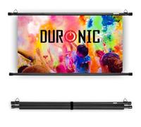 Duronic BPS80 16/9 Ecran de Projection TV et Home Cinema de 80 Pouces 203 cm 177 x 100 cm Fixation par Crochets Barres lestées Toile pour vidéoprojecteur Gain +1 idéal pour 3D 8K 4K 1080P