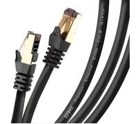Duronic Câble Ethernet CAT8 BK 15M 2Ghz 2000MHz Vitesse 40Gbps S/FTP Câbles réseaux LAN internet network RJ45 blindés| Haute Bande passante et transmission des données rapides | Connecteurs or