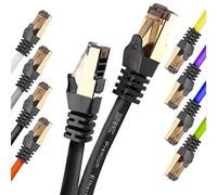 Duronic Câble Ethernet CAT8 BK 15M 2Ghz 2000MHz Vitesse 40Gbps S/FTP Câbles réseaux LAN internet network RJ45 blindés| Haute Bande passante et transmission des données rapides | Connecteurs or