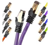 Duronic Câble Ethernet CAT8 PE 1M 2Ghz 2000MHz Vitesse 40Gbps S/FTP Câbles réseaux LAN internet network RJ45 blindés Haute Bande passante et transmission des données rapides Connecteurs or