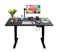 Duronic CD140 BK Bureau Assis-Debout électrique Complet avec Plateau de 140 cm Hauteur Ajustable de 72 à 118 cm Charge maximale de 70 kg Poste Travail Assis Debout Domicile télétravail Bureau