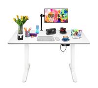Duronic CD140 WE Bureau Assis-Debout électrique Complet avec Plateau de 140 cm Hauteur Ajustable de 72 à 118 cm Charge maximale de 70 kg Poste Travail Assis Debout Domicile télétravail Bureau