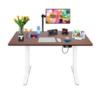 Duronic CD140 WT Bureau Assis-Debout électrique Complet avec Plateau de 140 cm Hauteur Ajustable de 72 à 118 cm Charge maximale de 70 kg Poste Travail Assis Debout Domicile télétravail Bureau