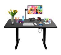 Duronic CD160 BK Bureau Assis-Debout électrique Complet avec Plateau de 160 cm Hauteur Ajustable de 72 à 118 cm Charge maximale de 70 kg Poste Travail Assis Debout Domicile télétravail Bureau