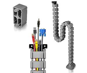 Duronic CM1DM SR Conduit de câbles | Goulotte de 130 cm pour Ranger câbles | Ajustable et Flexible | Idéal pour sécuriser câbles USB ethernet et Alimentation et éviter Tout Accident