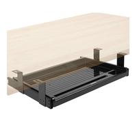Duronic DKTSX2 Support Coulissant pour Clavier et Souris Documents Ordinateur Portable Tablette Tiroir sous la Table Solution Ergonomique pour Le Bureau Fixation avec des Pinces en Acier