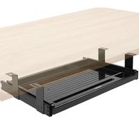 Duronic DKTSX2 Support Coulissant pour Clavier et Souris Documents Ordinateur Portable Tablette Tiroir sous la Table Solution Ergonomique pour Le Bureau Fixation avec des Pinces en Acier