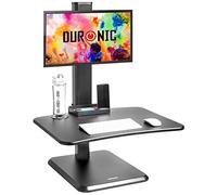 Duronic DM05D14 Poste de Travail Informatique Assis Debout avec Support pour écran Bureau de 65 x 51 cm Hauteur Ajustable de 7 à 44 cm Espace Ergonomique Ultra Fin pour Clavier Souris