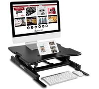 Duronic DM05D18 Poste de Travail Informatique Assis Debout Bureau de 55 x 53 cm Hauteur 16 à 42 cm Espace Ergonomique Ultra Fin pour écran avec Plateau Clavier Souris Construction en Acier