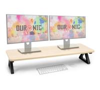 Duronic DM06-2 NL Support pour Deux moniteurs en MDF 82 x 30 cm Rehausseur d’écran d’Ordinateur Portable LCD LED TV pour 1 ou 2 écrans de 13,5cm Espace de Travail Ergonomique avec Rangement