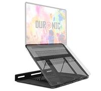 Duronic DM074 Lapdesk pour Ordinateur Portable et Tablette en Aluminium Ajustable en Hauteur Support pour Moniteur de 28 x 33 cm Fin et léger Rehausseur d’écran et d’Ordinateur Portable