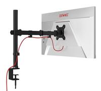 Duronic DM151X3 Support d’écran de PC avec Pince pour Bureau Hauteur Ajustable Rotatif Inclinable Pivotable Compatibilité avec moniteurs VESA 75 100 Passes câbles Inclus 2 Extensions