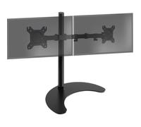 Duronic DM15D2 Support 2 écrans d’Ordinateur sur Socle VESA 75 100 | Bras pour deux écrans 13 à 27 pouces Rotatif 360° Inclinable 15° Pivot 180° Charge max 8 kg Support pour moniteur d’écran PC