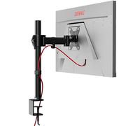 Duronic DM251X2 Support d’écran de PC avec Pince pour Bureau Hauteur Ajustable Rotatif Inclinable Pivotable Compatibilité avec moniteurs VESA 75 100 Passes câbles Inclus 1 Extension