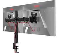 Duronic DM252 BK Bras pour 2 moniteurs d’Ordinateur Support Double écrans PC articulé pour Bureau VESA 75 100 Hauteur Ajustable Rotatif Inclinable Pivotant Compatibilité Universelle