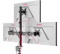 Duronic DM253 Bras pour 3 moniteurs d’Ordinateur Support Triple écrans PC articulé pour Bureau VESA 75 100 Hauteur Ajustable Rotatif Inclinable Pivotant Compatibilité Universelle