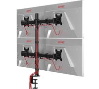 Duronic DM254 Multi 4 Support Moniteur | Bras pour écran de 13 à 27 pouces Rotatif 360° Inclinable 35° Pivot 180° Charge max 8 kg Pince de fixation