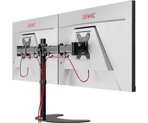 Duronic DM25D2 Bras pour Moniteur d’Ordinateur sur Socle Support d’écran PC articulé Ergonomique de Bureau avec Extension VESA 75 100 Hauteur Ajustable Rotatif Inclinable Pivotant