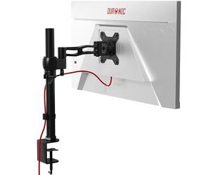 Duronic DM351X2 Support d’écran de PC avec Pince pour Bureau Hauteur Ajustable Rotatif Inclinable Pivotable Compatibilité avec moniteurs VESA 75 100 Passes câbles Inclus 1 Extension