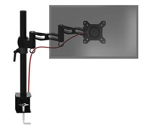 Duronic DM351X3 BK Support d’écran à Pince pour Bureau Noir - Hauteur Ajustable - Rotatif/Inclinable/Pivotable - Compatible avec Moniteur d’Ordinateur LCD/LED VESA 75/100 - 2 Extensions