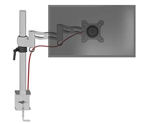 Duronic DM351X3 SR Support d’écran de PC avec Pince pour Bureau Hauteur Ajustable Rotatif Inclinable Pivotable Compatibilité avec moniteurs VESA 75 100 Passes câbles Inclus 2 Extensions