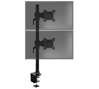 Duronic DM35V2X1 Support Vertical pour 2 écrans à Pince pour Bureau | Hauteur Ajustable | Inclinable/Pivotable | Compatibilité