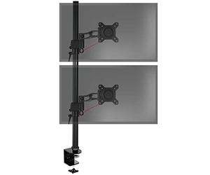 Duronic DM35V2X2 Bras pour 2 moniteurs d’Ordinateur avec Extension | Support Vertical Double d’écran PC articulé Ergonomique de Bureau | VESA 75 100 | Hauteur Ajustable | Rotatif Inclinable Pivotant