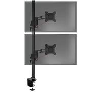 Duronic DM35V2X2 Support vertical pour 2 deux écrans à pince pour bureau | Hauteur ajustable | Inclinable / Pivotable |