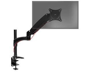 Duronic DM551X2 Support d’écran de PC avec Pince pour Bureau Hauteur Ajustable Rotatif Inclinable Pivotable Compatibilité avec moniteurs VESA 75 100 Passes câbles Inclus 1 Extension