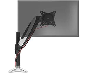 Duronic DM651X1 Support d’écran d’Ordinateur à Pince VESA 75 100 | Bras pour écran de 13 à 27 pouces Rotatif 360° Inclinable 85° Pivot 180° Charge max 8 kg Pince de fixation