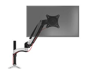 Duronic DM651X2 Support d’écran de PC avec Pince pour Bureau Hauteur Ajustable Rotatif Inclinable Pivotable Compatibilité avec moniteurs VESA 75 100 Passes câbles Inclus 1 Extension