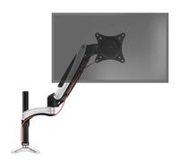 Duronic DM651X2 Support d'écran PC à Pince pour Bureau Mécanisme à gaz Ajustement à la volée Hauteur Ajustable Compatibilité avec moniteurs VESA 75/100 1 Extension Revêtement en Chrome