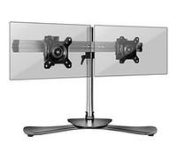 Duronic DM752 Support Double 2 écrans de PC sur Socle Hauteur Ajustable Rotatif et Inclinable Compatibilité avec Moniteur VESA 75/100 Potence et Bras en Aluminium Passe câble inclus
