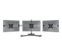 Duronic DM753 Support 3 écrans de PC sur Socle Hauteur Ajustable Rotatif Inclinable Compatibilité avec Moniteur VESA 75 100 Potence et Bras en Aluminium Passe câble Inclus