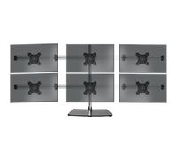 Duronic Prise en Charge de 6 moniteurs DM756, autoportant, Robuste, réglable en Hauteur, pour Six écrans LED LCD de 15-24", VESA 75/100, capacité 8 kg, Inclinaison et Rotation